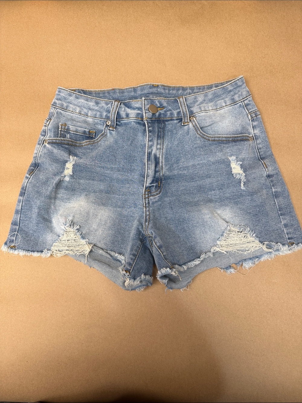 Women’s Distressed Denim Shorts - Light Blue 28” waist
